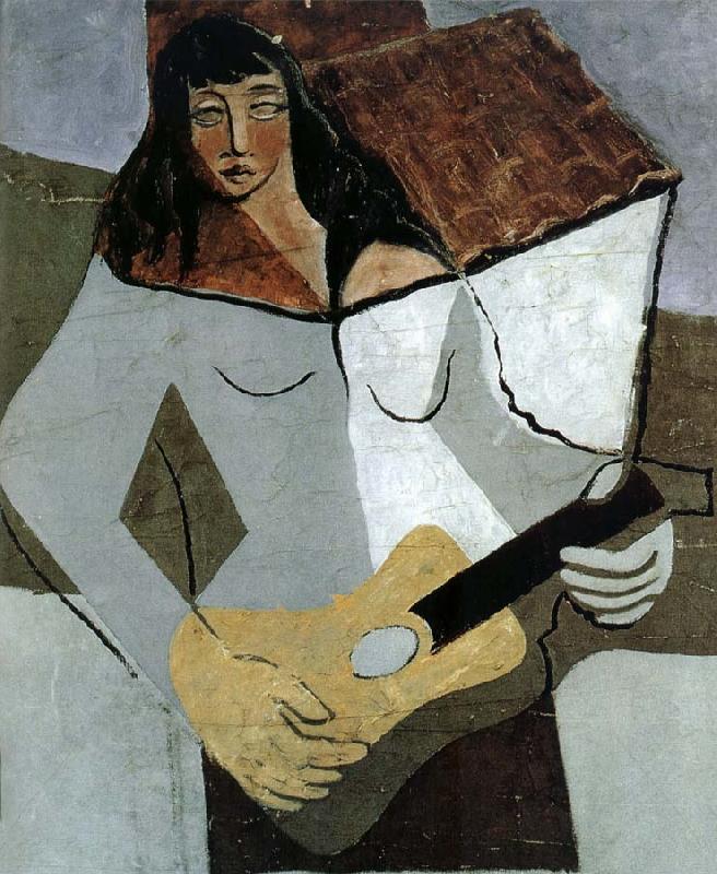 Juan Gris The fem playing guitar china oil painting image